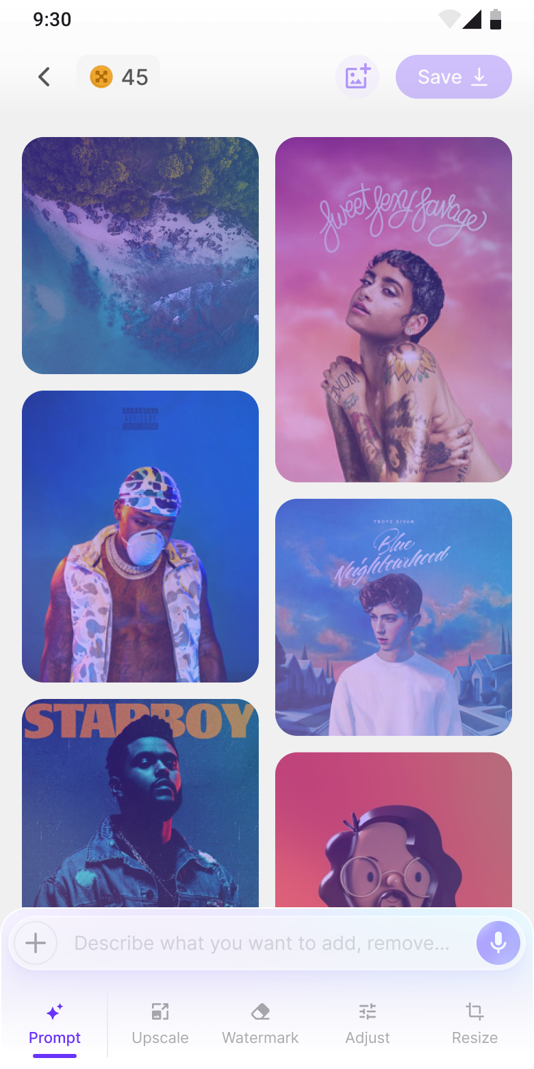 Result: all images processed with applied effects