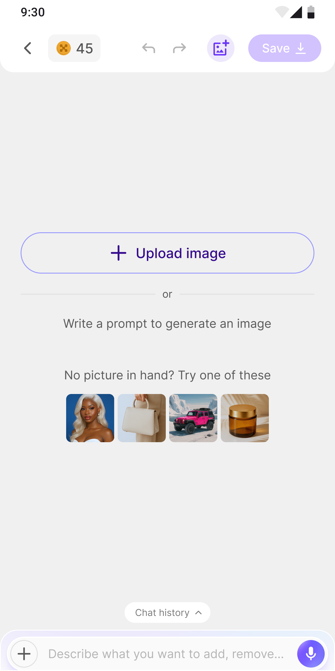 AI-generated image result ready for further editing
