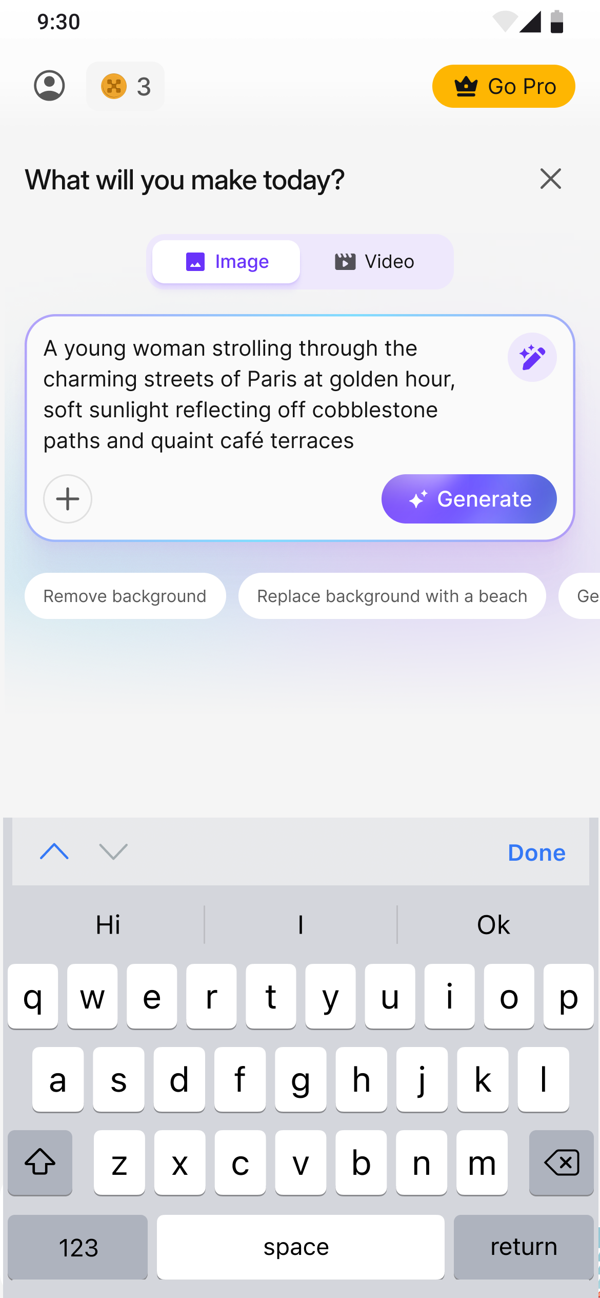 Prompt typed with AI enhancing the input
