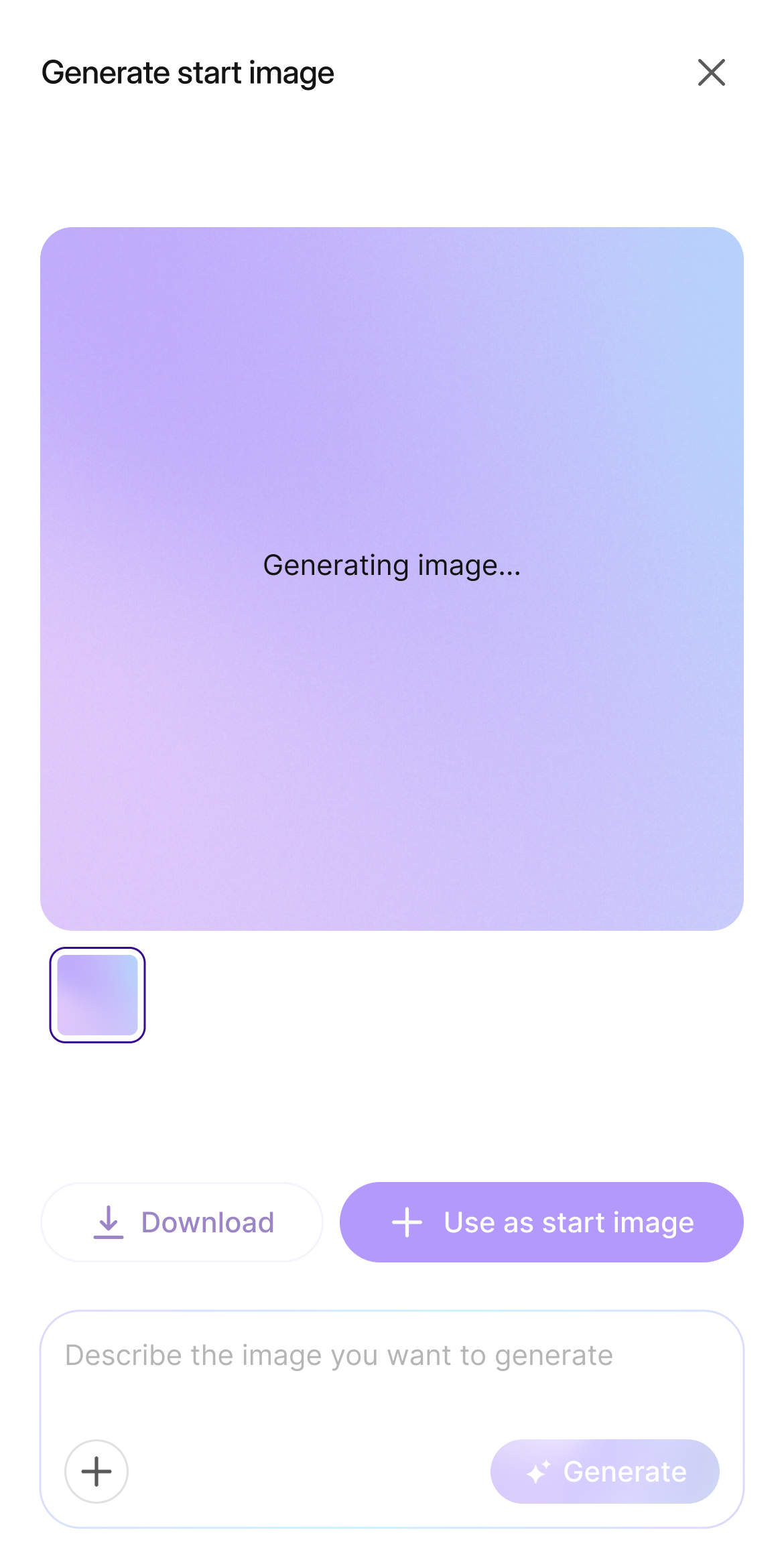 Generating the start frame from text prompt
